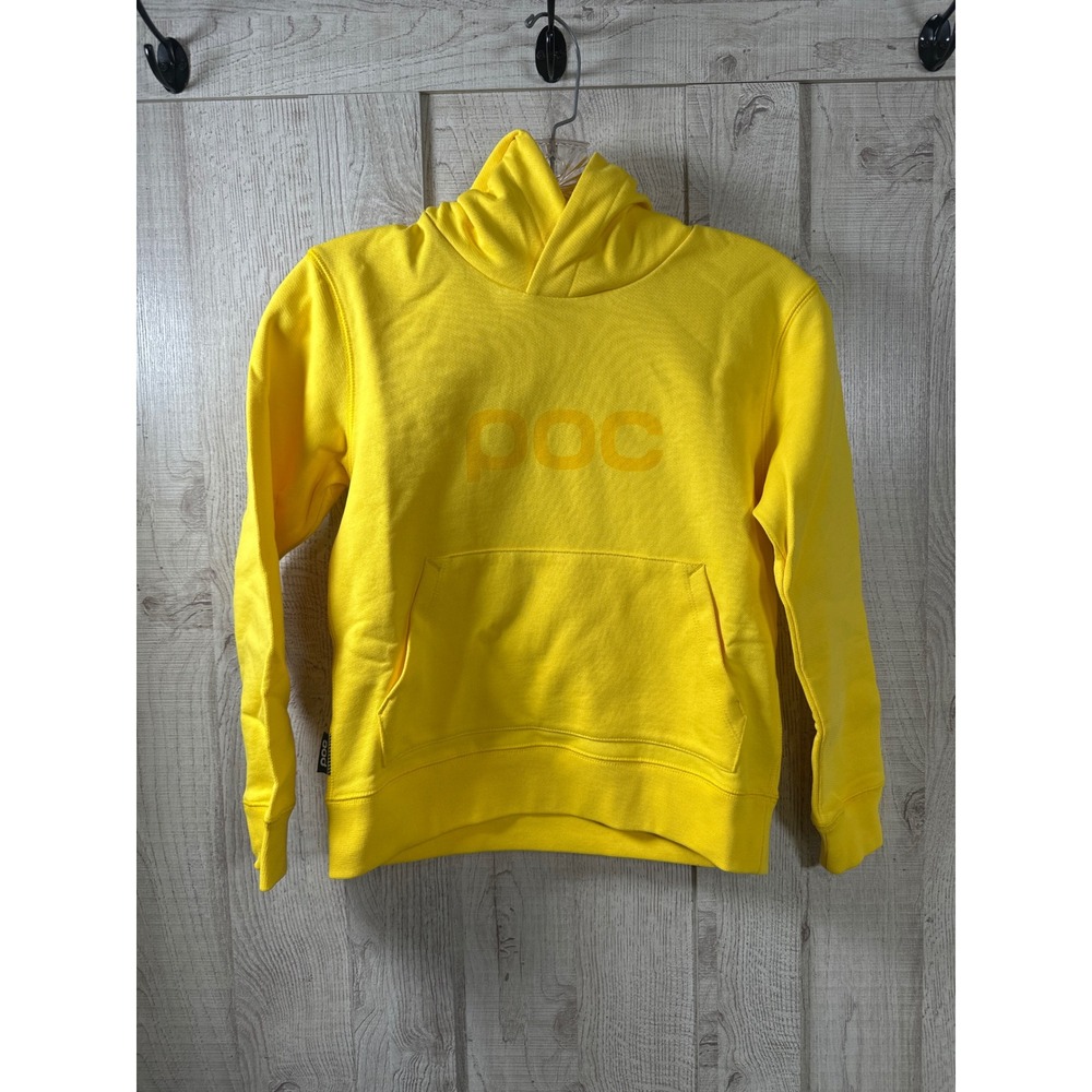 POC Hood Jr Aventurine Bright Yellow Kids Cotton Logo Hoodie Sweatshirt Cycling